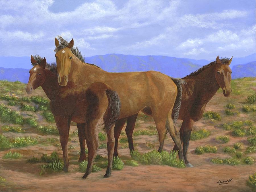 Horse Painting - Family Portrait by David Jewell