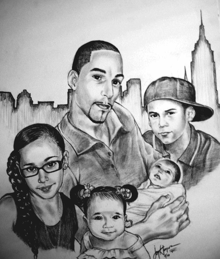 Family Portrait Drawing by Joyce Hayes