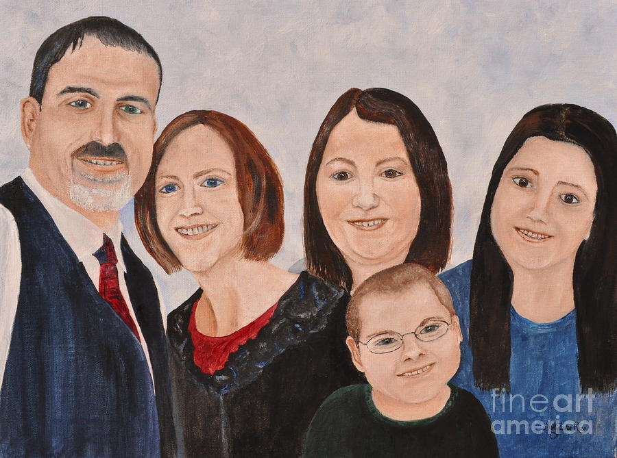 Jerome Family Portrait  Painting by Sally Tiska Rice