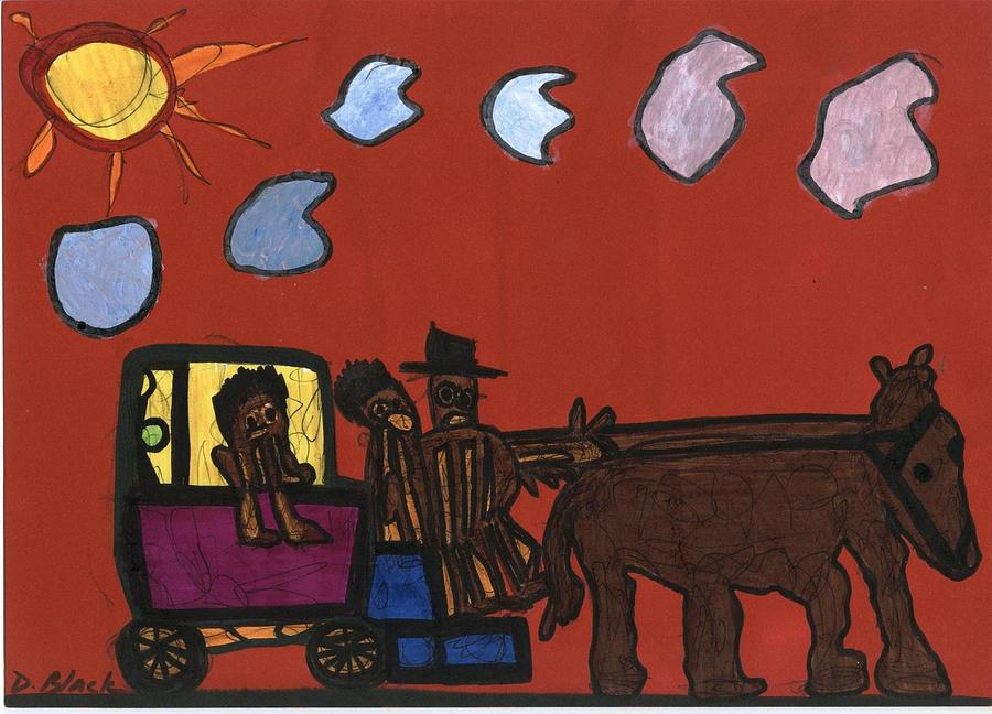Family Transport Drawing by Darrell Black