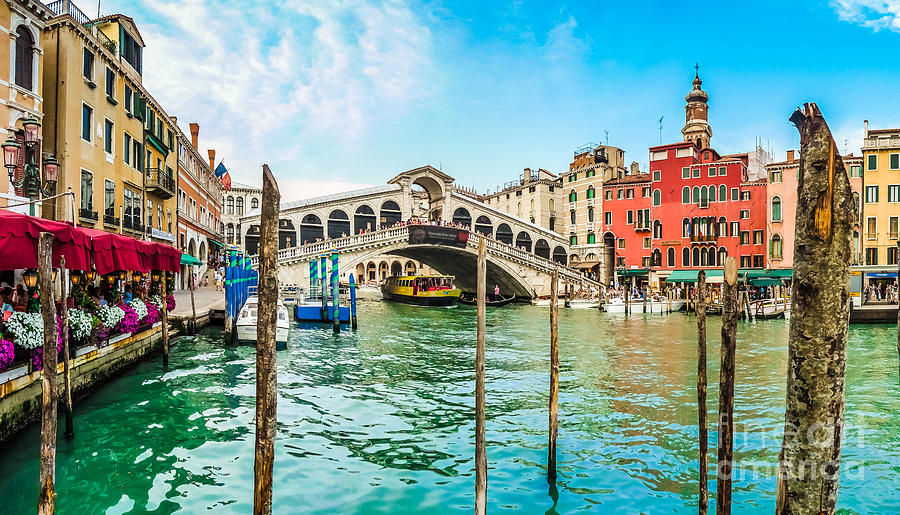 Famous Canal Grande with historic Rialto Bridge in Venice, Italy Photograph by JR Photography