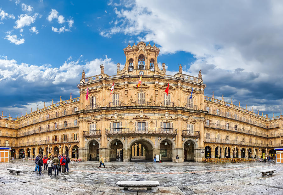 Famous historic Plaza Mayor in Salamanca, Castilla y Leon, Spain Photograph by JR Photography