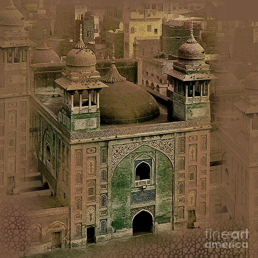 Famous Old Building of Lahore Pakistan-001 Painting by Gull G