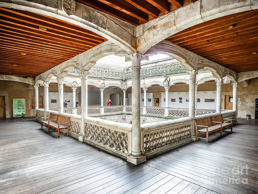 Famous Patio de la Casa de las Conchas, Salamanca, Spain Photograph by JR Photography