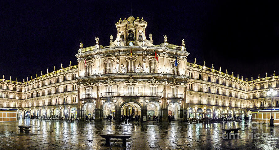 Famous Plaza Mayor in Salamanca at night Photograph by JR Photography