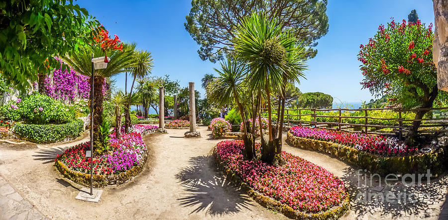 Famous Villa Rufolo gardens in Ravello at Amalfi Coast, Italy Photograph by JR Photography