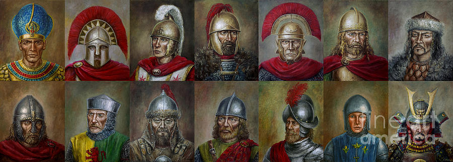 Famous warriors in history Painting by Arturas Slapsys