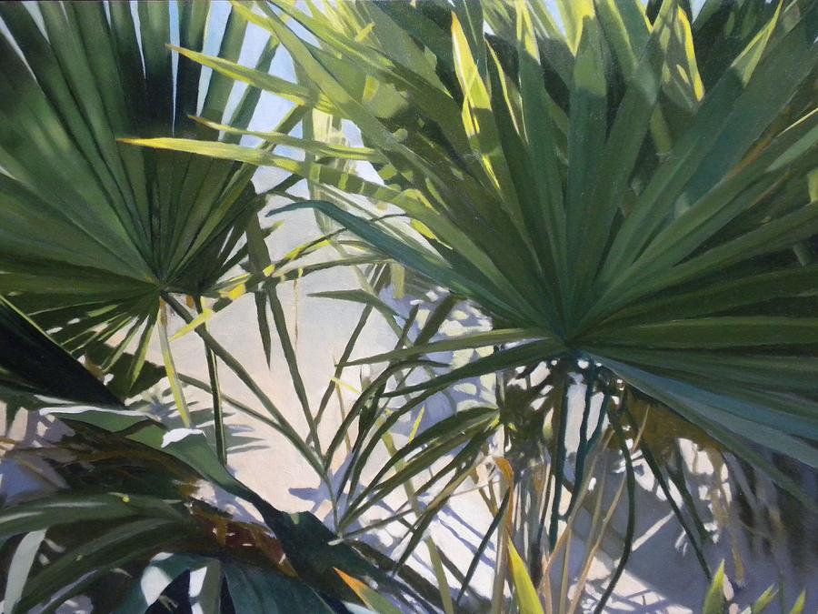 Landscape Painting - Fan Palms by Maralyn Miller
