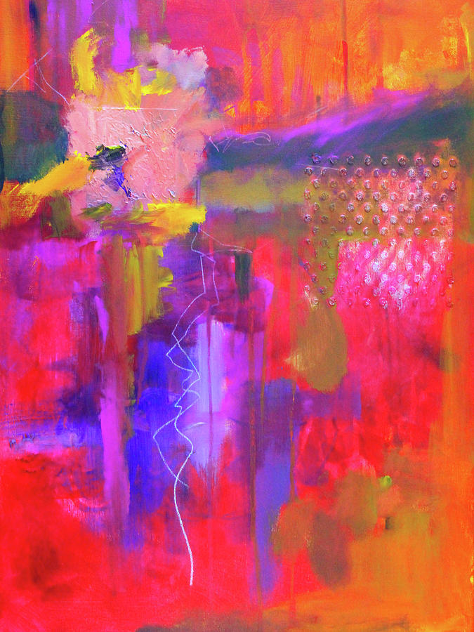 Fan the Flames Abstract Painting by Nancy Merkle