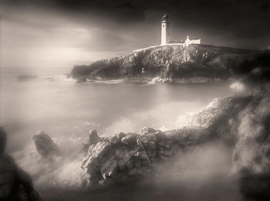 Fanad Head Lighthouse in the Mist Photograph by Susan Maxwell Schmidt