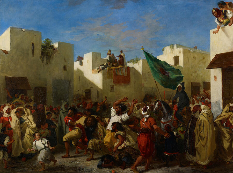 Fanatics of Tangier, from 1837-1838 Painting by Eugene Delacroix