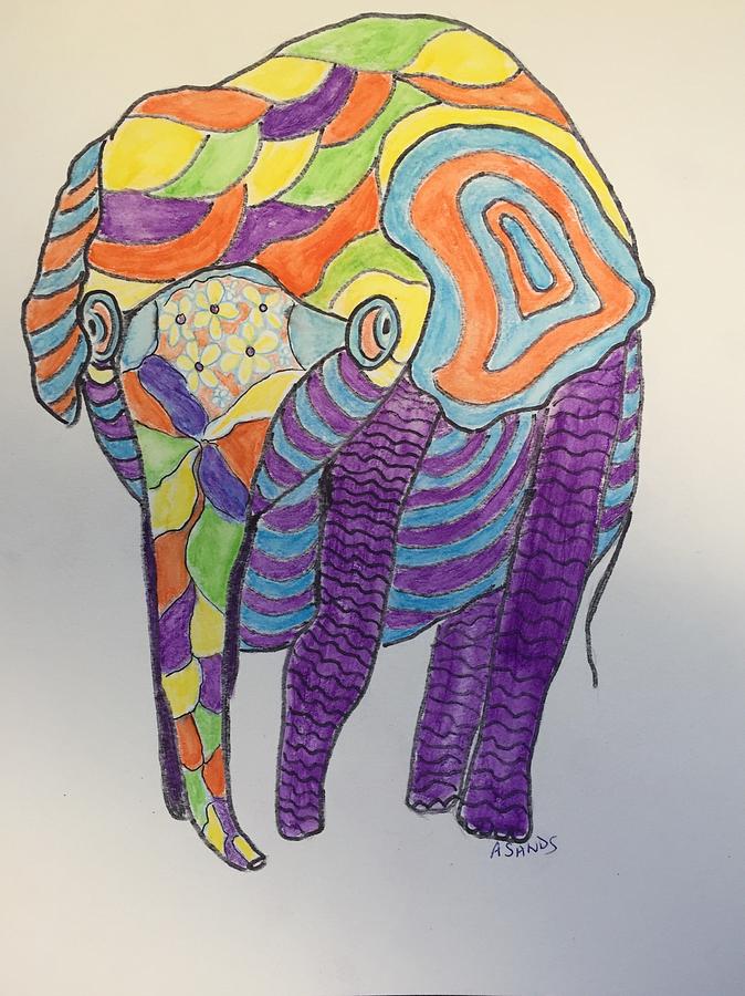 Fanciful Elephant Painting by Anne Sands