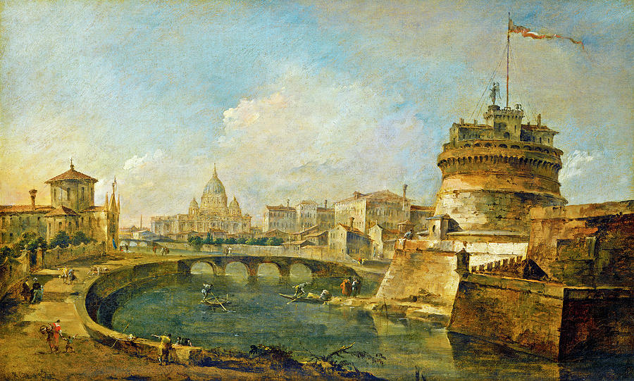 Fanciful View of the Castel SantAngelo Painting by Francesco Guardi