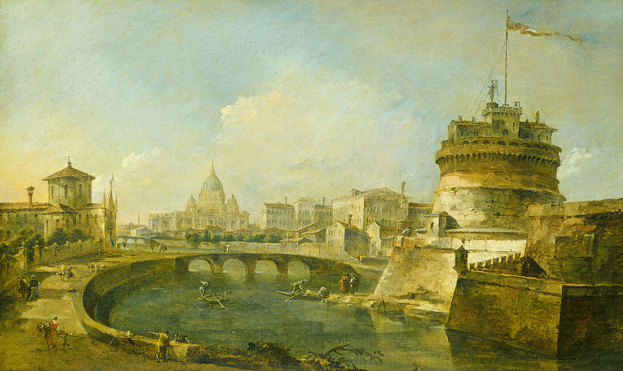 Fanciful View of the Castel SantAngelo, Rome Painting by Francesco Guardi