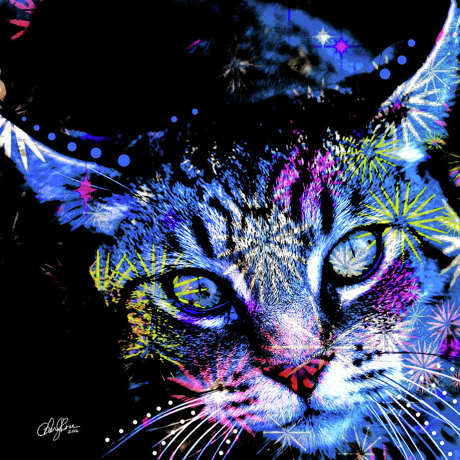 Fancy Cat Digital Art by Cheryl Rose