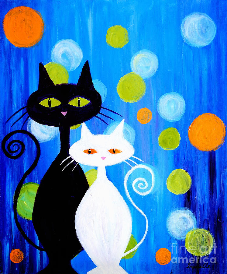 Fancy Cats Painting by Art by Danielle - Fine Art America