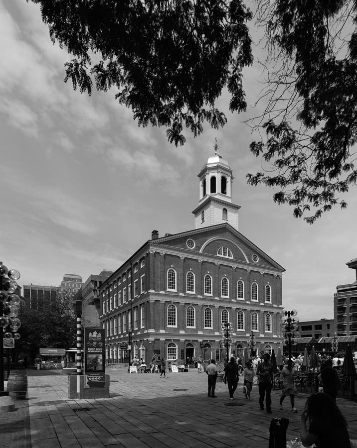 Faneuil Hall Boston Black and White Photograph by Brian MacLean