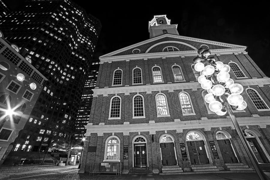Boston Photograph - Faneuil Hall Marketplace Boston MA Black and White by Toby McGuire