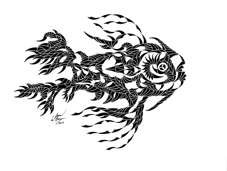Fanfin Deep Sea Fish Drawing by James Bogner Fine Art America