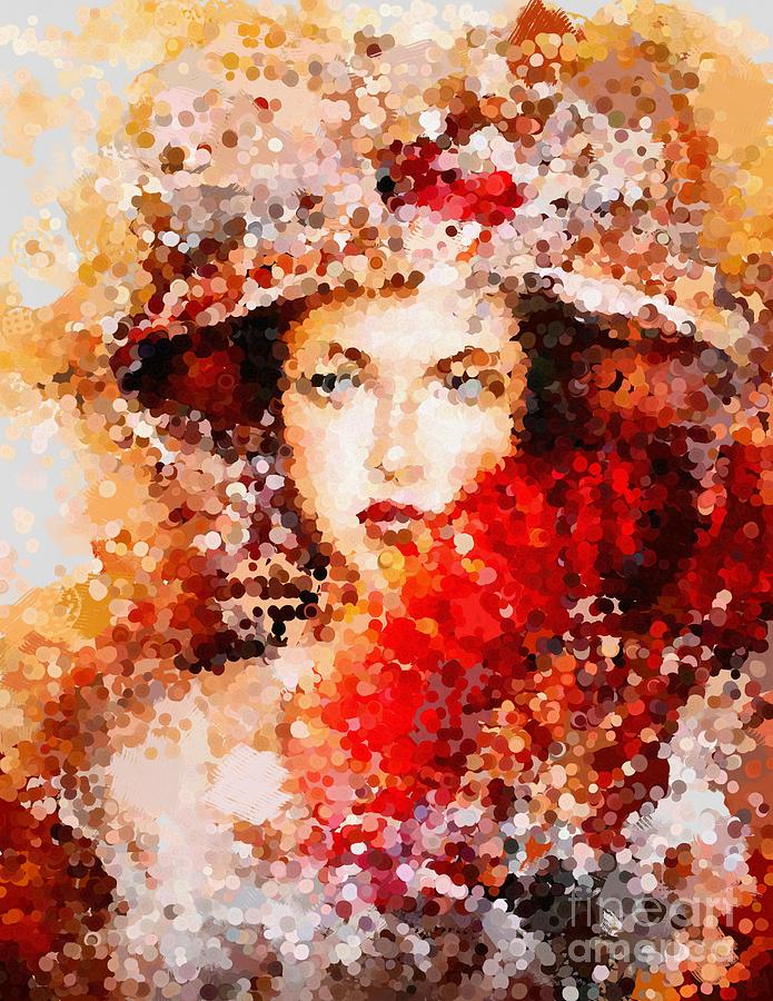 Fanned Lady Hotty Totty Style Painting By Catherine Lott - Fine Art America