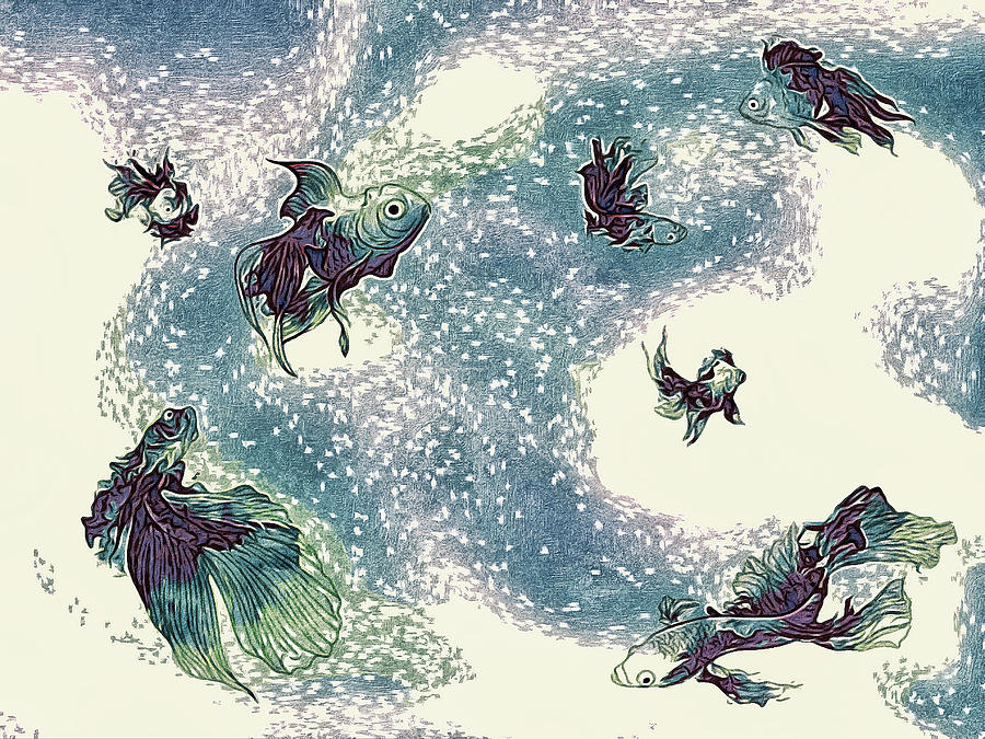 Fantails Drawing by Susan Maxwell Schmidt