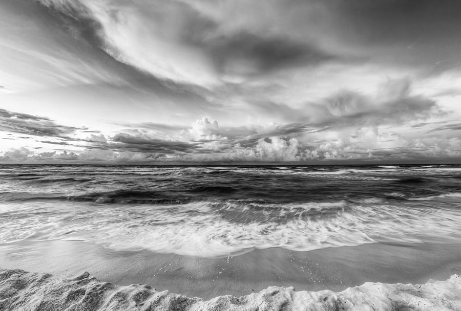 Sunset Photograph - Fantasea Black and White by Gary Oliver