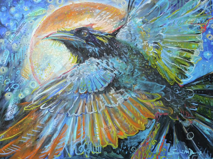 Raven Painting - Fantastical Journey by Susan Davies
