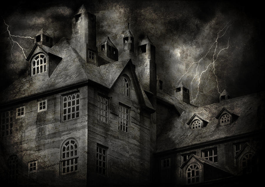 Fantasy - Haunted - It was a dark and stormy night Photograph by Mike Savad