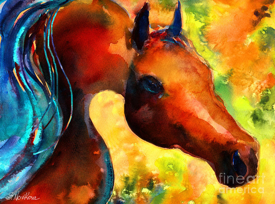 Animal Portrait Painting - Fantasy arabian horse by Svetlana Novikova