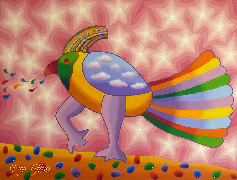 Fantasy bird Painting by George Tuffy