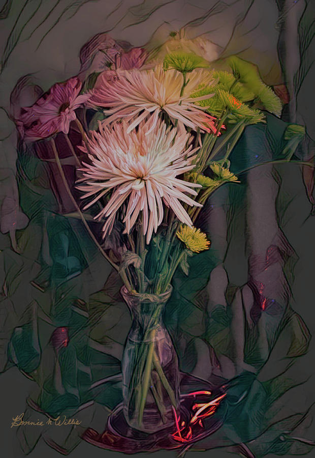 Fantasy bouquet Digital Art by Bonnie Willis