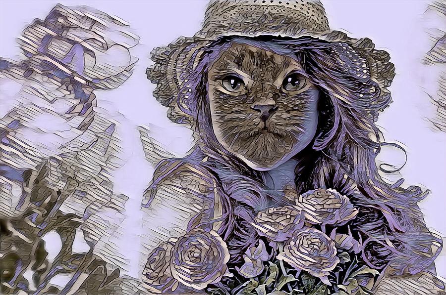 Fantasy Cat Art 15 Digital Art by Artful Oasis