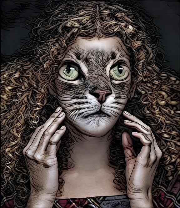 Fantasy Cat Art 34 Digital Art by Artful Oasis