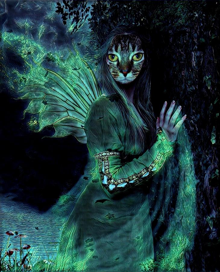 Fantasy Cat Art 4 Digital Art by Artful Oasis