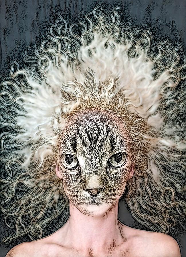 Fantasy Cat Art 48 Digital Art by Artful Oasis