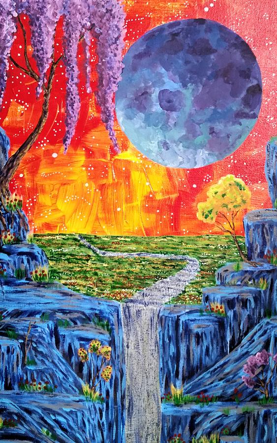 Fantasy Falls Painting by Ally White
