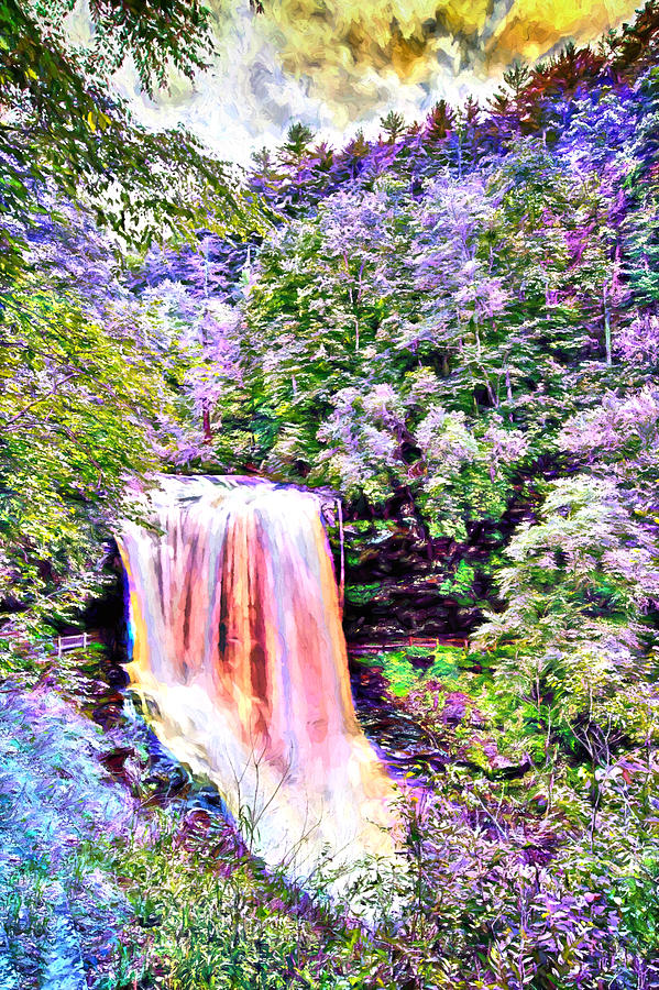 Waterfall Digital Art - Fantasy Falls by John Haldane