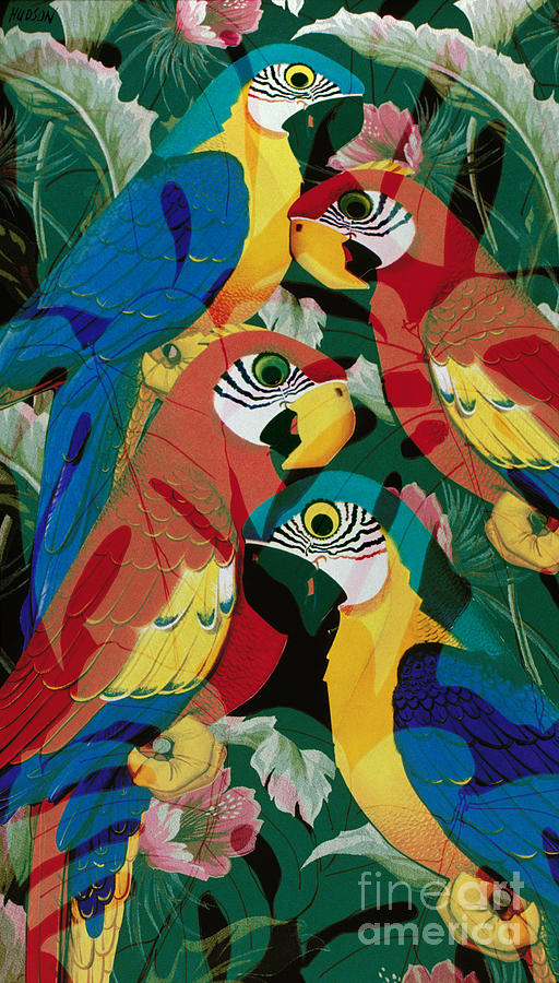 parrot art - Extroverted Parrots Painting by Sharon Hudson