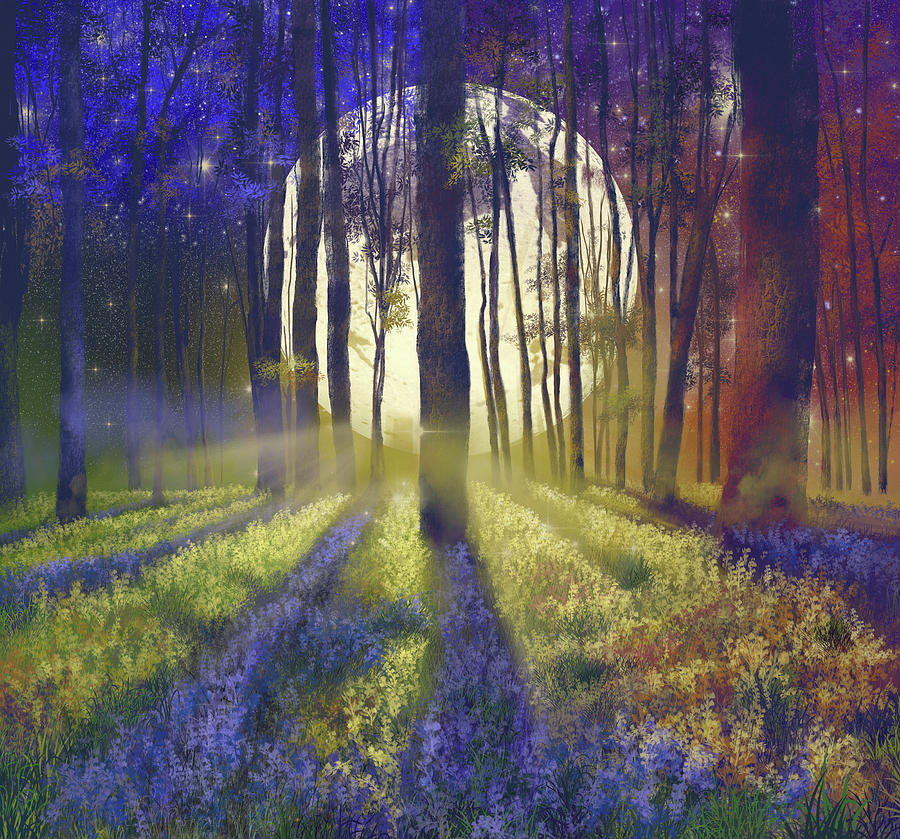 Tree Digital Art - Fantasy Forest 4 by Bekim M