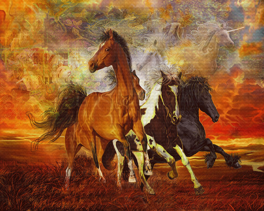 Fantasy Horse Visions Painting by Steve Roberts