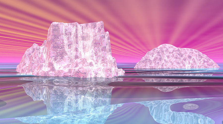 Fantasy icebergs - 3D render Digital Art by Elenarts - Elena Duvernay ...