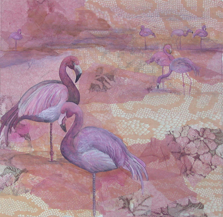 Fantasy in Pink Painting by Sandy Clift