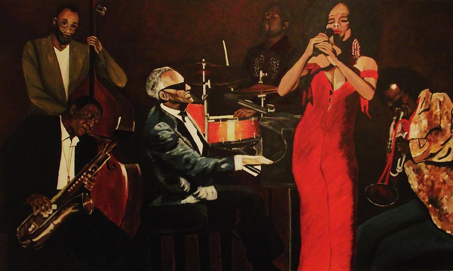 Jazz Painting - Fantasy Jazz by Kim Selig