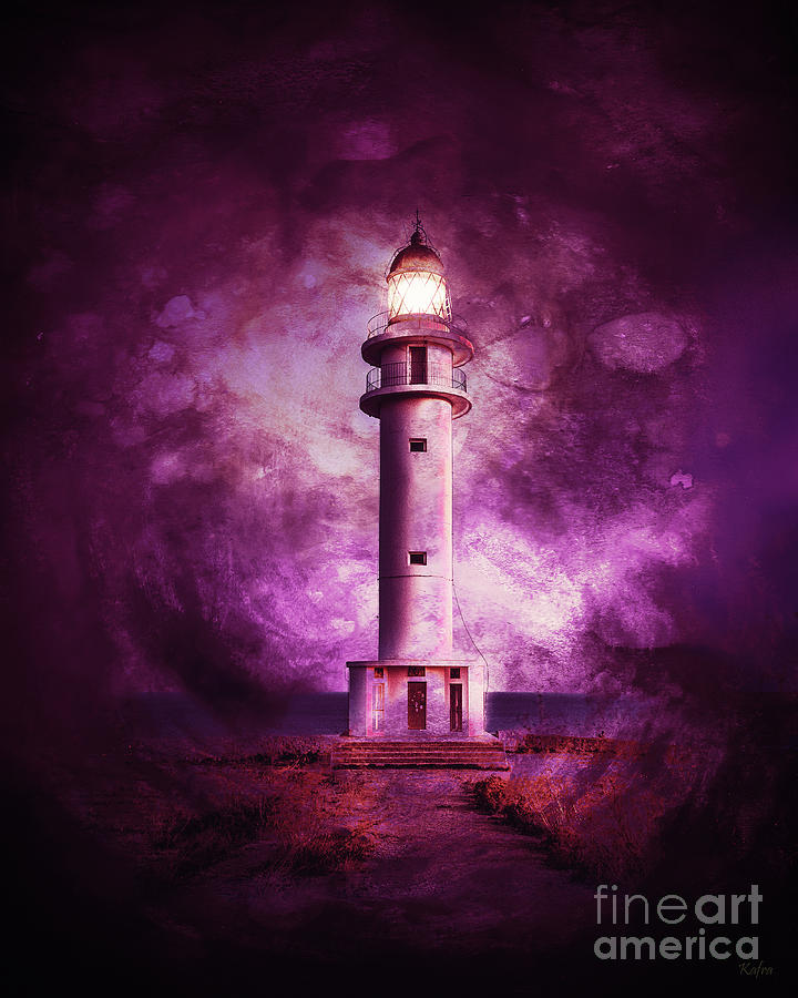 Fantasy Mixed Media - Fantasy Lighthouse by KaFra Art