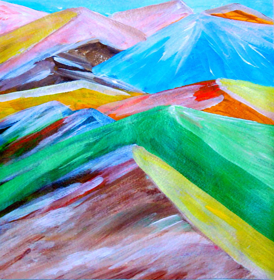 Fantasy mountains Part One Painting by Madina Kanunova - Fine Art America