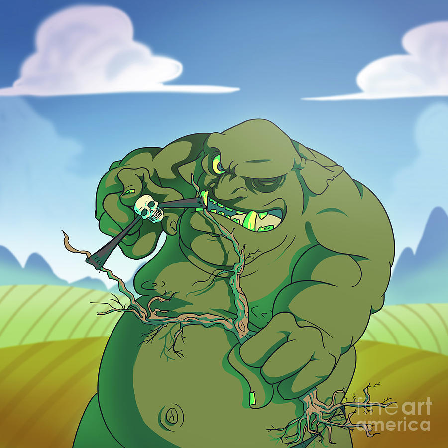 Fantasy ogre monster guarding fort Digital Art by Jorgo Photography