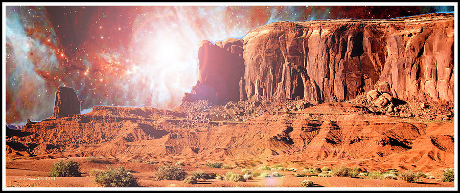Fantasy Planet, Buttes, Desert Floor, Monument Valley, Utah, Ari Photograph by A Macarthur Gurmankin