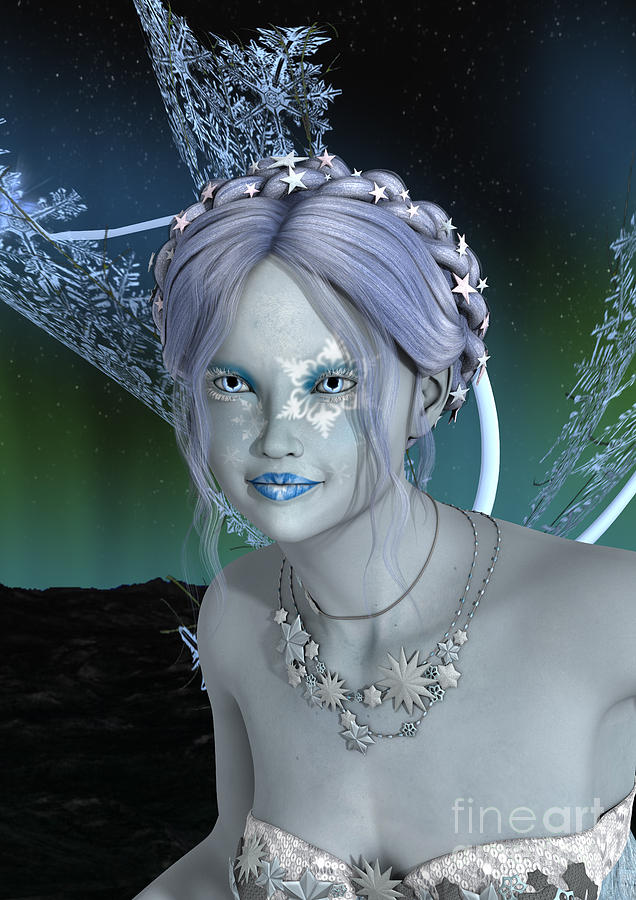 Fantasy Digital Art - Fantasy Snow Fairy by Design Windmill