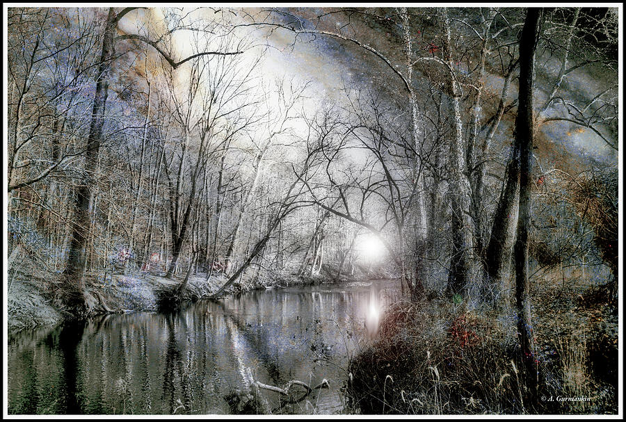 Fantasy Woodland Stream Digital Art by A Macarthur Gurmankin