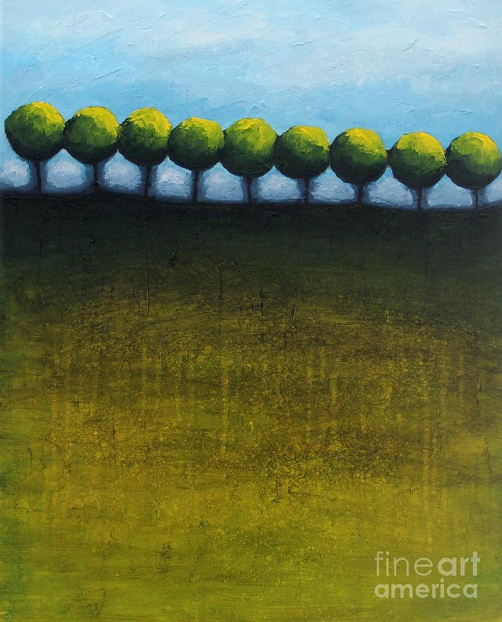 Faraway Abstract Landscape Painting by Lucia Stewart